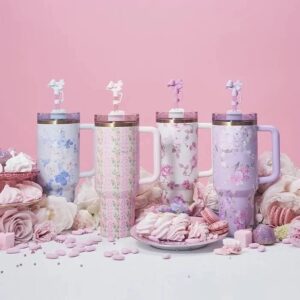 Floral Print Thermo Tumbler with Handle