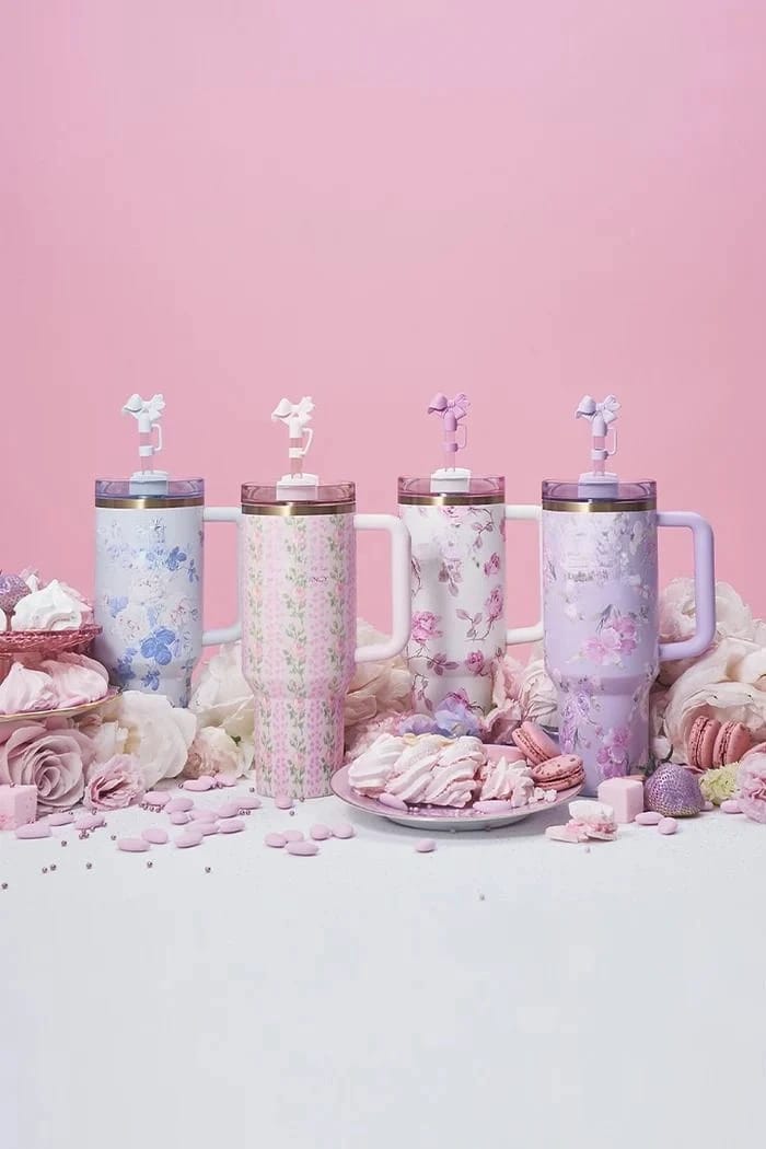 Floral Print Thermo Tumbler with Handle