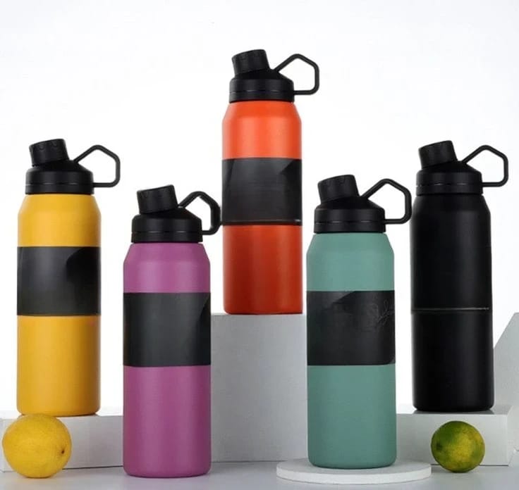 Insulated Sports Water Bottle with Handle Lid – 1L Leakproof Stainless Steel Tumbler for Gym, Travel & Outdoor - Image 3