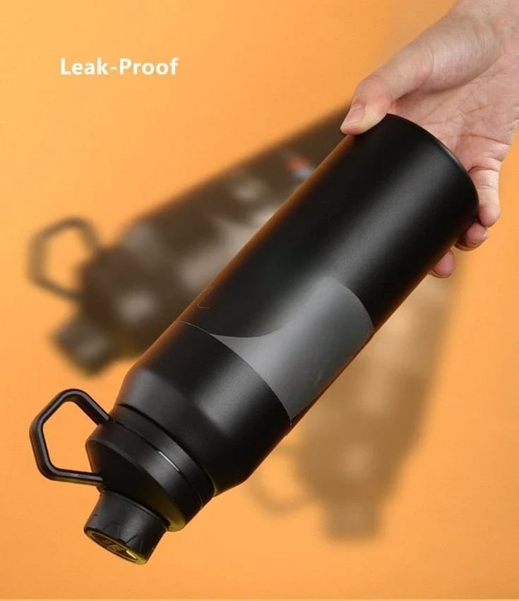 Insulated Sports Water Bottle with Handle Lid – 1L Leakproof Stainless Steel Tumbler for Gym, Travel & Outdoor - Image 2