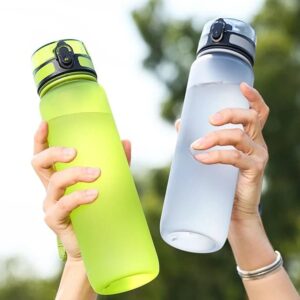 Sports Water Bottle – Leakproof Flip Lid Tumbler with Wrist Strap