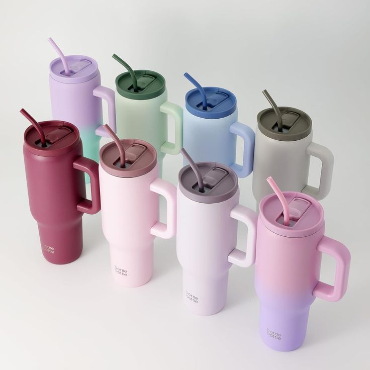 Handle Travel Tumbler with Straw | Leak-Proof Reusable Drink Cup - Image 2