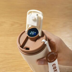 Smart Temperature Display Coffee Mug | Insulated Travel Tumbler | Leak-Proof Stainless Steel Cup
