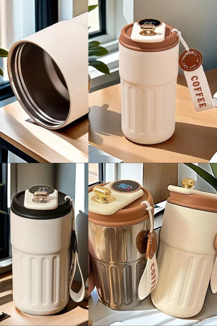 Smart Temperature Display Coffee Mug | Insulated Travel Tumbler | Leak-Proof Stainless Steel Cup - Image 3