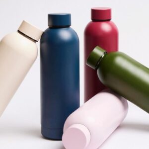 Sleek Modern Insulated Water Flask - Matte Finish Stainless Steel Bottle with Vacuum Seal Cap (Various Colors)