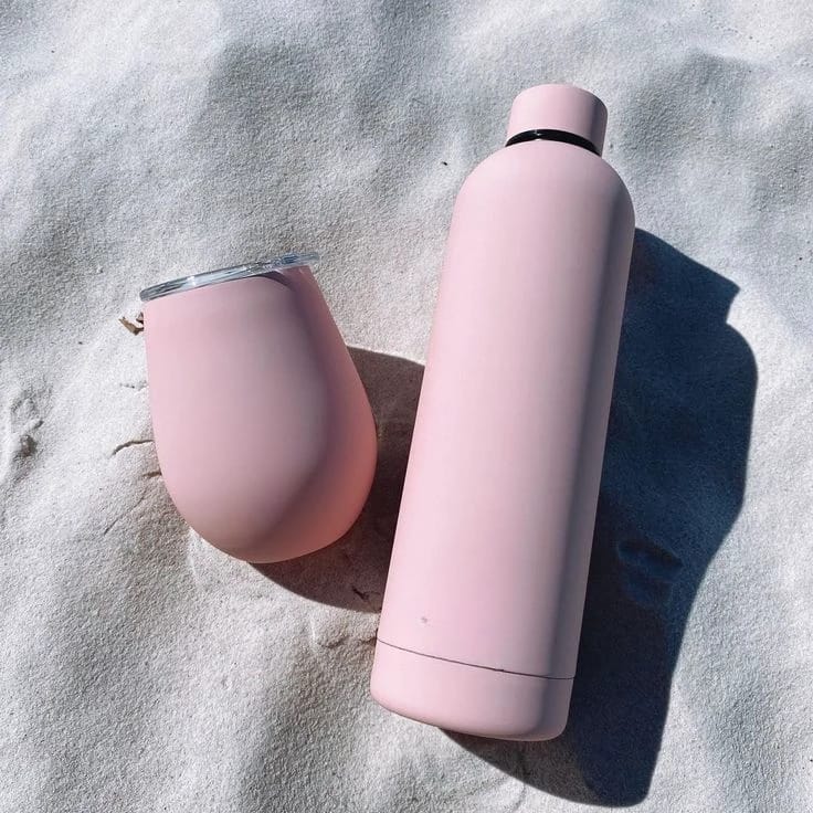 Two-Piece Insulated Drinkware Set - Stainless Steel Water Bottle and Stemless Tumbler with Matte Finish - Image 2