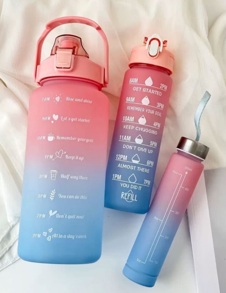 Large Capacity Motivational Water Bottle with Time Markers - BPA-Free Gradient Sport Jug with Flip-Top Lid and Handle - Image 2
