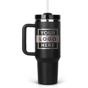 Custom Logo & Name Engraved Insulated Tumbler - Large Capacity Stainless Steel Mug for Corporate Gifts and Personal Use