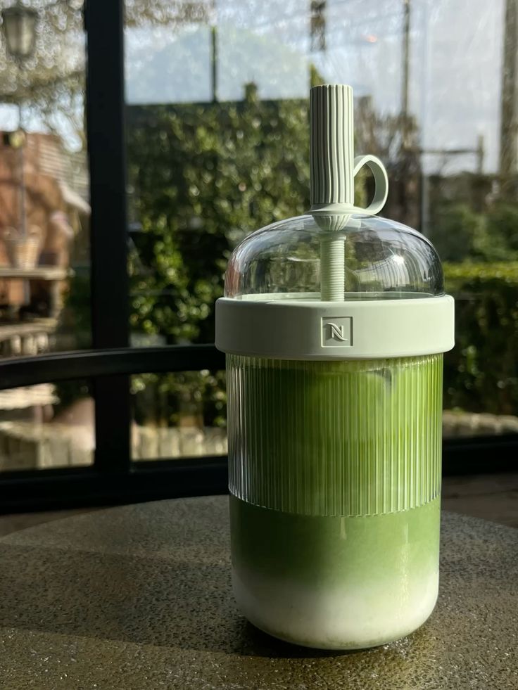 Aesthetic Fluted Glass Tumbler - Cold Brew Coffee Mug with Dome Lid and Built-in Reusable Straw (Durable Glassware)